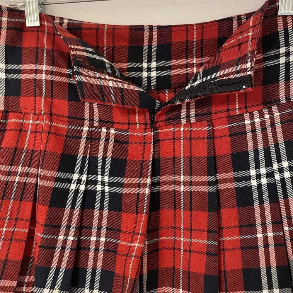 Abbey Dawn Mini Plaid Pleated Skirt Size 9 Red Black Punk Emo Y2K Academia